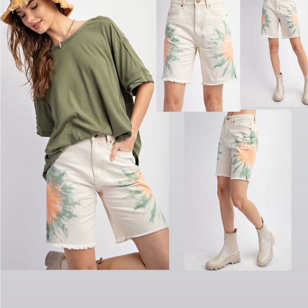 🧡🤍Easel brand Bermuda denim shorts, NWT